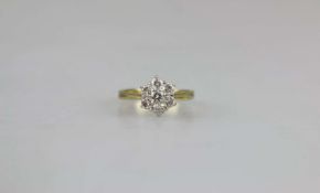 14K Goldring mit 7 Diamanten