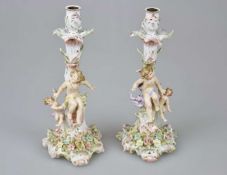 Paar figürliche Leuchter, Sitzendorf