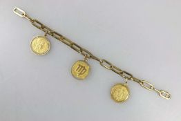 8K Gliederarmband mit 3 Goldmedaillen, vers. Feingehalte