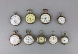 Konvolut 9 Taschenuhren
