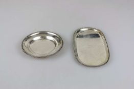 Tablett und Rundschale, Jakob Grimminger, 925er Silber