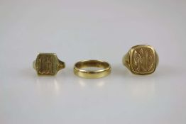 Drei 14K GG Herrenringe