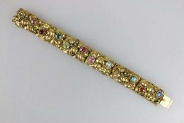 14K GG Armband mit div. Farbsteinen