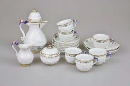 Meissen, Schwanenservice Mokka für 6 Personen, 20. Jh.
