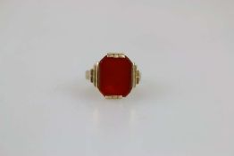14K GG Herrenring mit Karneol