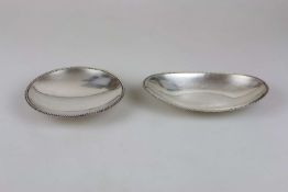 Zwei Schalen, Lutz & Weiss, 835er Silber.