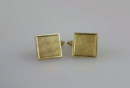 Paar Manschettenknöpfe, 585er Gelbgold