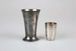 Zwei Becher, 925er und 835er Silber