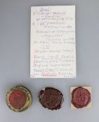 Drei historische Lacksiegel