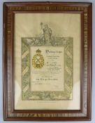 Bayern, Königsabzeichen der Infanterie 1899 mit Urkunde