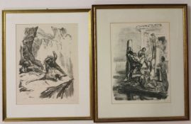 Max SLEVOGT, 2 Kreidelithographien 