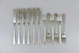 Fischbesteck für 6 Pers., 800er Silber