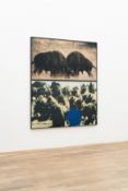 John Baldessari – Two Bison/Group of Bison (with blue shape)