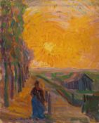 Karl Peter Röhl – Landschaft mit Sonnenuntergang und Figur