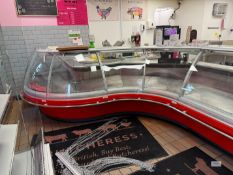 Diktas Model Tuna CG W/OUT COND. Unit - 1875 123, 3 Unit Curved Refrigerated Display Cabinet (201/