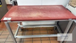 Make Unknown Poly Top Stainless Steel Framed Butchers Table, 1200x 600mm