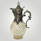 Kristallkaraffe mit Silbermontierung