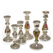 Sechs Kerzenleuchter, Bauernsilber