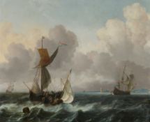 Ludolf Backhuysen d. Ä., Handelsschiffe am Ankerplatz südöstlich von Texel