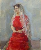 Max Slevogt, Dora Stach-Steinbart in Spitzenmantilla