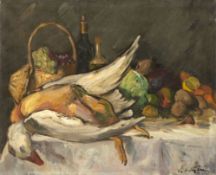 Leo von König, Stillleben mit Früchten, Ente und Fasan