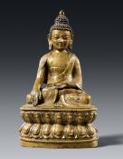 Buddha Vajrasana. Messingbronze. Tibet. 15./16. Jh.