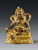 Jambhala. Messingbronze, feuervergoldet. Osttibet. 18. Jh.