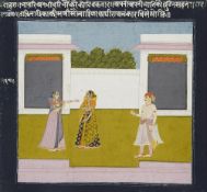 Blatt aus einer Bihari Satsai-Serie. Opake Farben und Gold auf Papier. Madhya Pradesh, Datia. Ca. 18