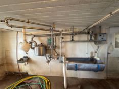 300 plus Feet of S.S. Pipeline, includes washer, stainless tub, jar & milk house hall fixtures.