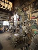 Cincinnati Bick Foot Drill Press, Air Powered, Geared Head W/Power Down Feed. Cool It Table,