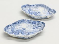 Josiah Spode. A pair of Late 18th Century Spode Pottery dishes. Circa 1780-1790. 22.5x16.5x4cm.