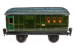 Märklin Postwagen, Spur 1, CL, mit 2 AT, Dach ersetzt, LS tw ausgeb., gealterter Lack, L 22, Z 3