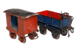 Märklin und Bing Güterwagen, Spur 1, ÜL, L 10,5 und 14,5, Z 4