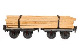 Märklin Langholzwagen 1814, Spur 1, uralt, HL, LS und gealterter Lack, L 28, Z 3
