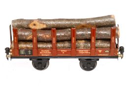 Märklin Rungenwagen 1769, Spur 1, CL, mit Holzladung, LS und gealterter Lack, L 24, sonst noch Z 2