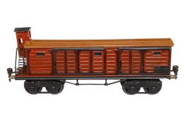 Märklin ged. Güterwagen 1956, Spur 1, HL, mit BRHh und 4 ST, Treppen fehlen, Dach ersetzt, LS tw