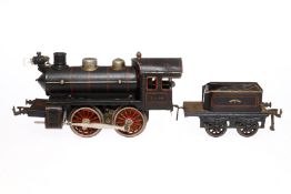 Bing B-Dampflok, Spur 1, Starkstrom, schwarz, mit Tender, Z 4