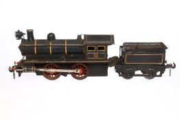 Carette B-Dampflok, Spur 1, elektr., schwarz, mit Tender, Z 4