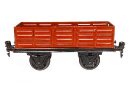 Märklin offener Güterwagen, Spur 1, HL, LS tw ausgeb., gealterter Lack, L 19,5, sonst noch Z 2-3
