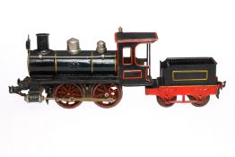 Märklin B-Dampflok 1021, Spur 1, uralt, Uhrwerk hakt, grün/schwarz, mit Tender, tw nachlackiert, LS,