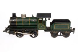 Märklin B-Dampflok 981, Spur 1, Uhrwerk intakt, grün/schwarz, mit Tender, tw nachlackiert, Z 3