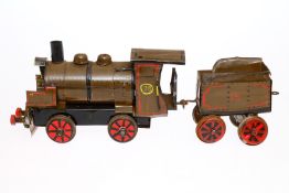 Eigenbau Dampflok mit Tender, Spur 1-Größe, ohne Antrieb, Z 4