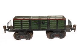 Märklin offener Güterwagen 1845, Spur 1, HL, 2x2 LTH, tw nachlackiert, LS und gealterter Lack, L 26,