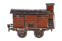 Märklin ged. Güterwagen 1804, Spur 1, uralt, HL, mit BRHh und 1 ST, LS und gealterter Lack, L 15,