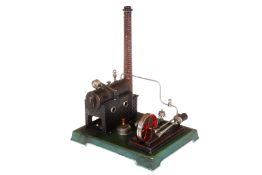Doll liegende Dampfmaschine, D 5, HL, mit Armaturen und Brenner, feststehender Zylinder, leichte
