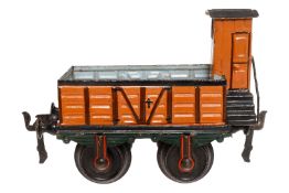 Märklin offener Güterwagen 1817, Spur 1, uralt, HL, mit BRHh, LS tw ausgeb., gealterter Lack, L