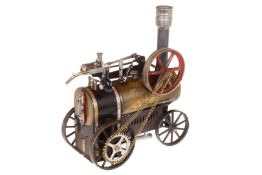 Doll fahrbare Lokomobile, liegender Kessel, D 5, mit Armaturen und Brenner, Gussräder, HL, L 21, Z