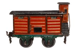 Märklin ged. Güterwagen 1804, Spur 1, uralt, HL, mit BRHh und 1 ST, Dach nachlackiert, LS und