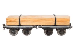 Märklin Langholzwagen 1814, Spur 1, HL, LS und gealterter Lack, L 28, Z 3