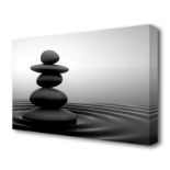 RRP £30.99 - East Urban Home Zen Stones Ethnic Canvas Print Wall Art Size: 35.6 cm H x 50.8 cm W